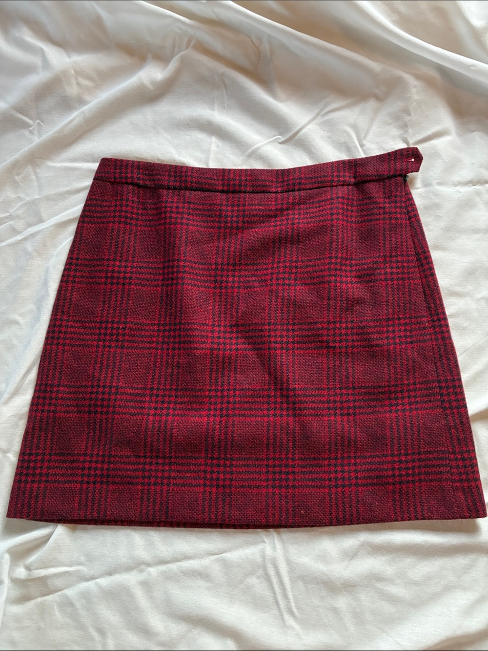 Brooks Brothers Red Plaid Wool Pencil Mini Skirt - Size 14